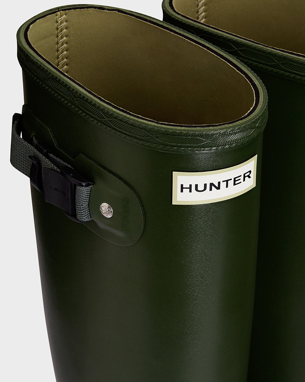 Botas de Lluvia Altas Hunter Mujer - Norris Field Neoprene Lined - Verdes - WFRJCGD-03